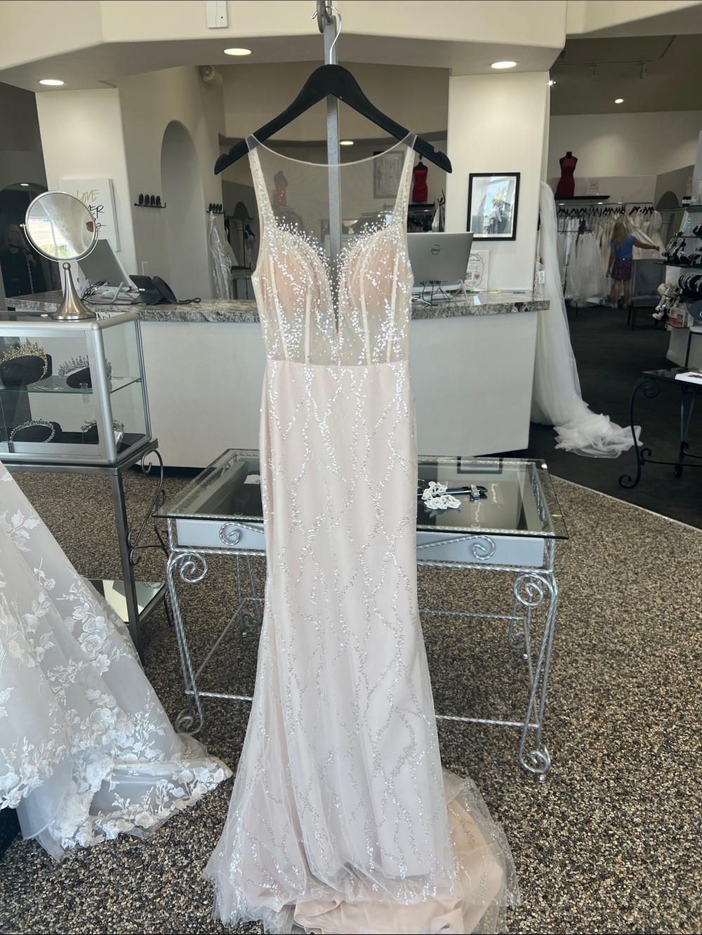 Ronald Joyce Beaded Sheer Bodice Gown